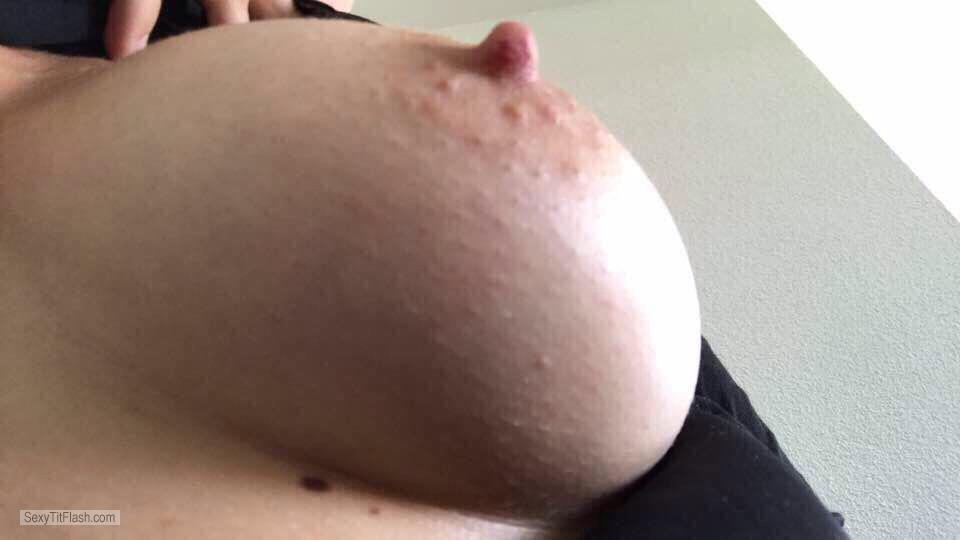 Tit Flash: Room Mate's Tanlined Small Tits - Bettina from Switzerland